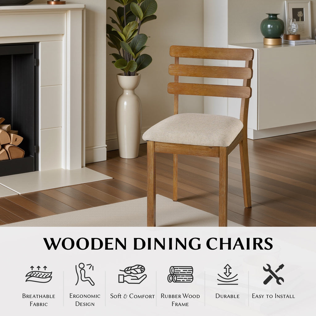 Kithkasa 47 Dining Table for 6 People,Wooden Farmhouse Kitchen Table for Kitchen, Living Room,Dining Room,Natural
