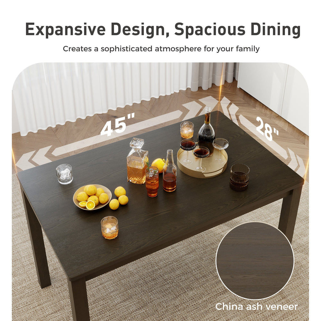 Alpha Joy Farmhouse Dining Table Set for 4 Solid Wood Kitchen Chairs and Table Set, Walnut & White