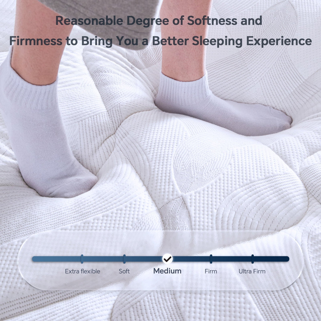Blinddarm Queen Mattress, 12 inch Hybrid Memory Foam Mattress in a Box, Individual Pocket Spring, Medium Firm, CertiPUR-US