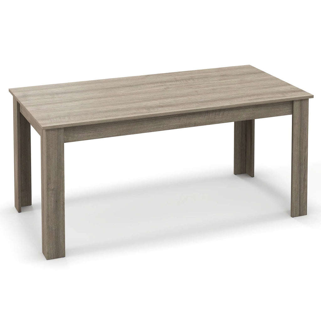 Costway 63 Dining Table Rectangular Modern Kitchen Table For 6 People Home Furniture Gray