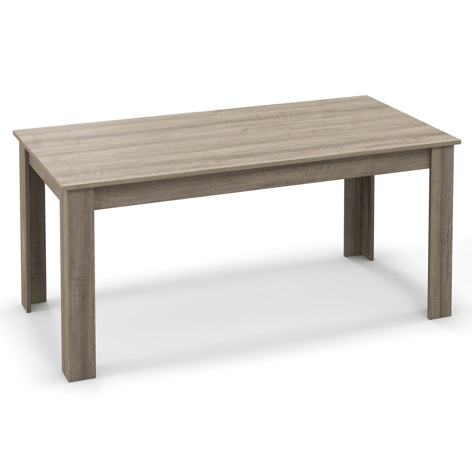 Costway 63 Dining Table Rectangular Modern Kitchen Table For 6 People Home Furniture Gray