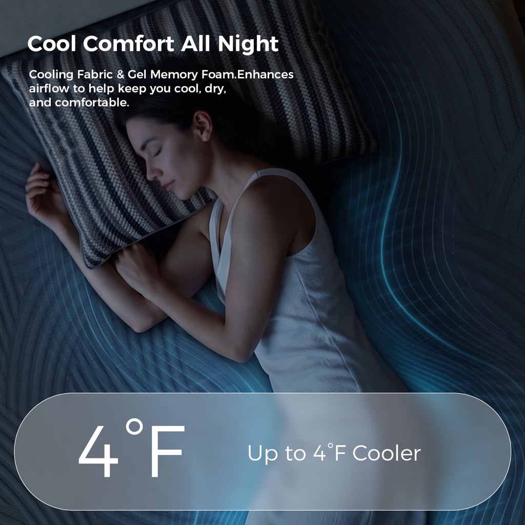Sweetnight CoolNest® Essential Memory Foam Queen Size Mattress 13 inch Cooling Gel Mattresses in a Box,CertiPUR-US Certified,Scientific Support,Medium