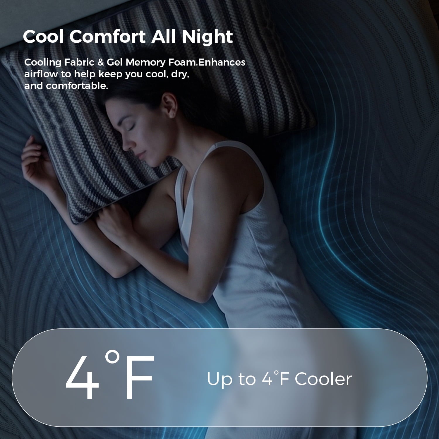 Sweetnight CoolNest® Essential Memory Foam Queen Size Mattress 13 inch Cooling Gel Mattresses in a Box,CertiPUR-US Certified,Scientific Support,Medium