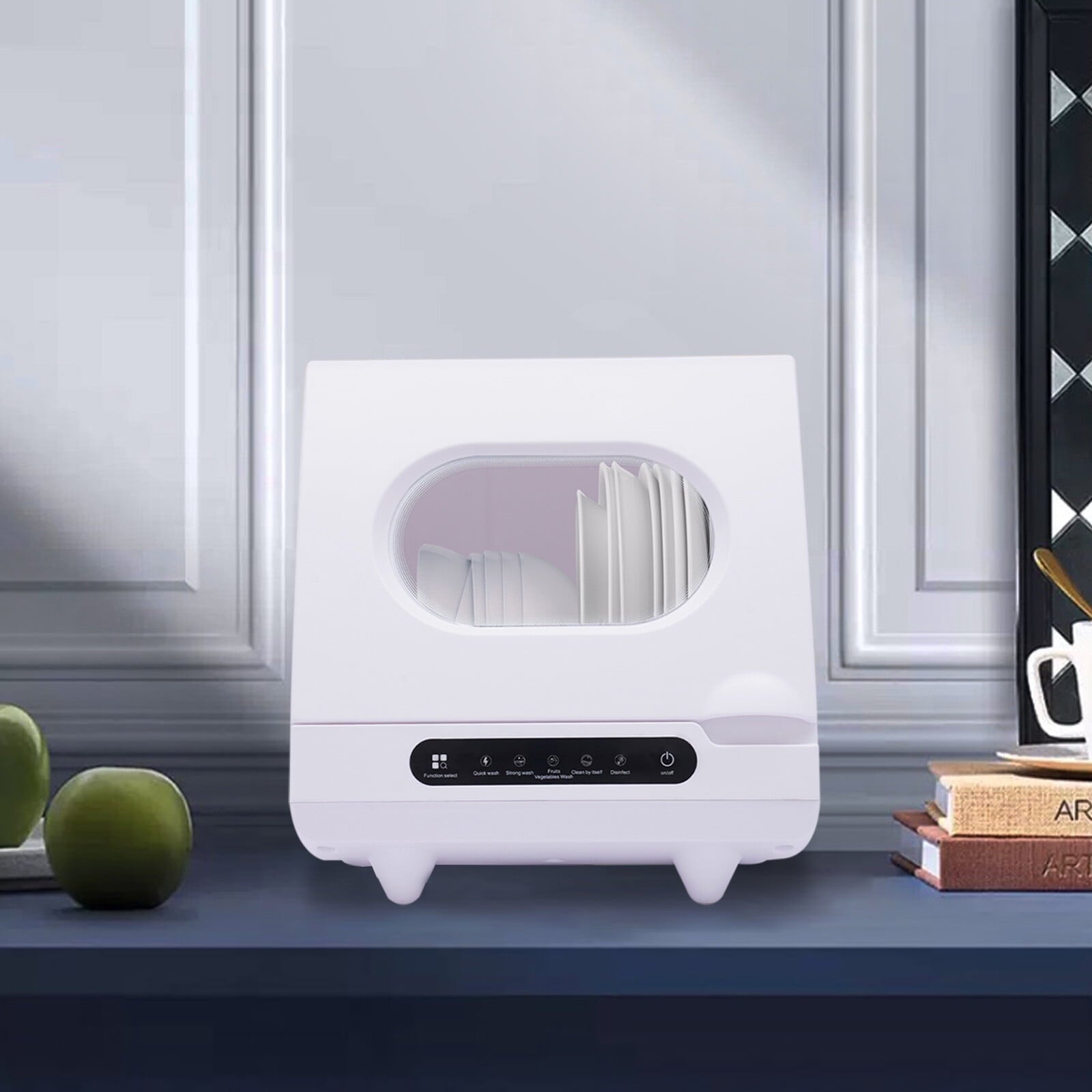 40*40*45cm 1200W Portable White Countertop Dishwasher Mini Countertop Dishwasher Homes Apartments