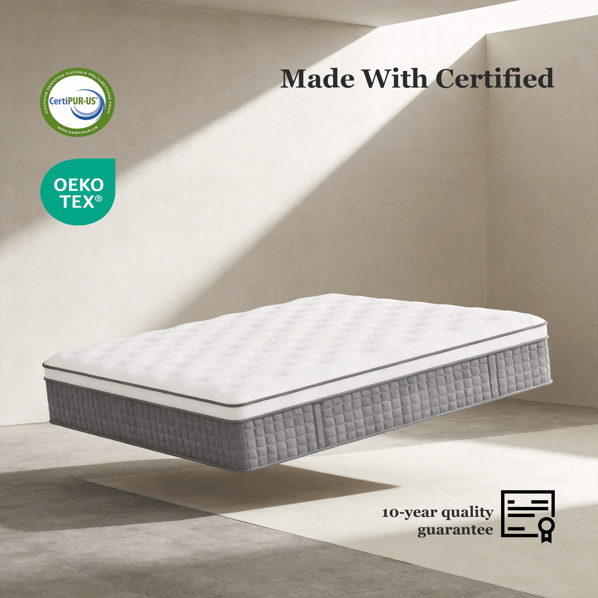 NightyNight 12 Queen Size Firm Hybrid Mattress in a Box with Cooling Gel Memory Foam, Motion Isolation & Temperature Regulation