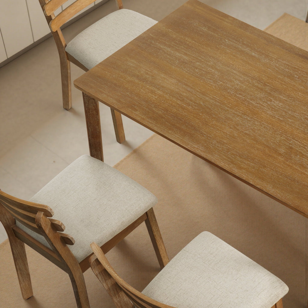 Kithkasa 47 Dining Table for 6 People,Wooden Farmhouse Kitchen Table for Kitchen, Living Room,Dining Room,Natural