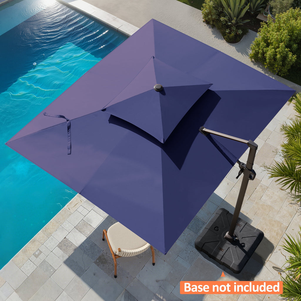 Pellebant 9' X 11' Patio Umbrella Outdoor Rectangle Umbrella Large Cantilever Umbrella Windproof Offset Heavy Duty Sun for Garden Deck Pool Patio