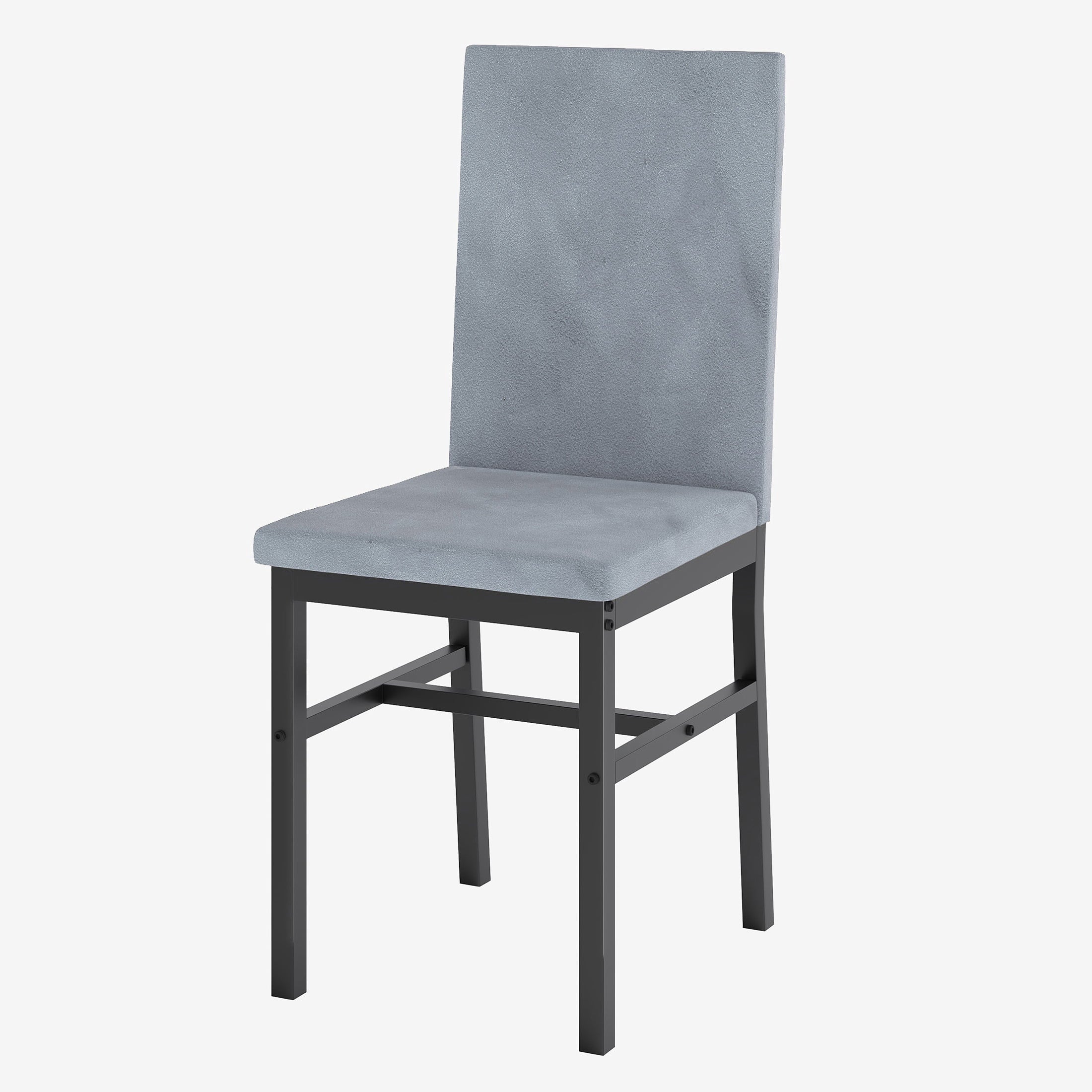 UHOMEPRO Dining Table Set for 4, 5 Piece Dining Room Table Set with Gray Velvet Upholstered Chairs, White Faux Marble Pattern Rectangle Kitchen Table Set for Breakfast Nook Small Space