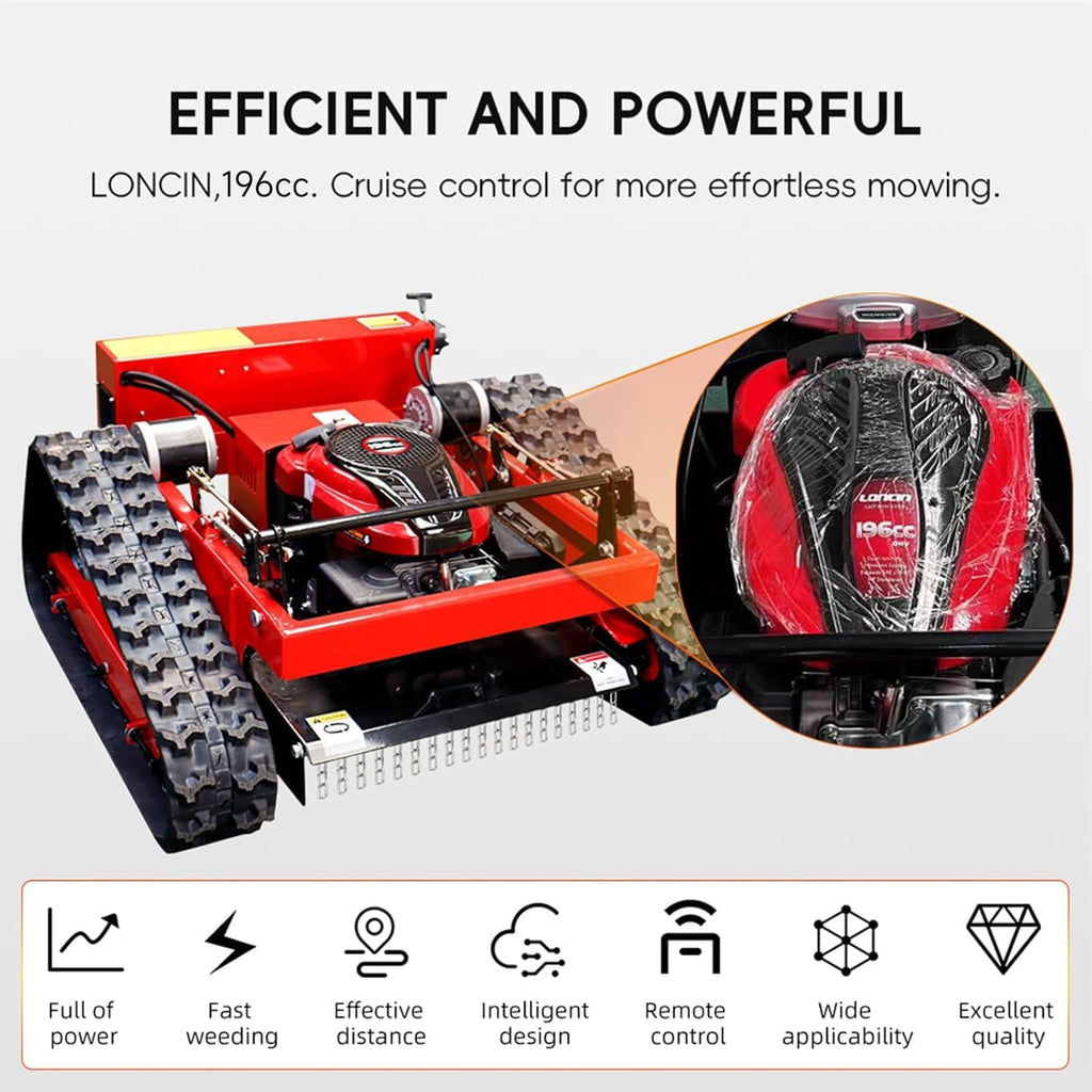 MMS Remote Control Robotic Lawn Mower 21.65In/550mm Automatic Track Lawn Mower for 45° Slope, Adjustable Cutting Height, All Terrain Robotic Grass Cutter Yard Mower USA Stock
