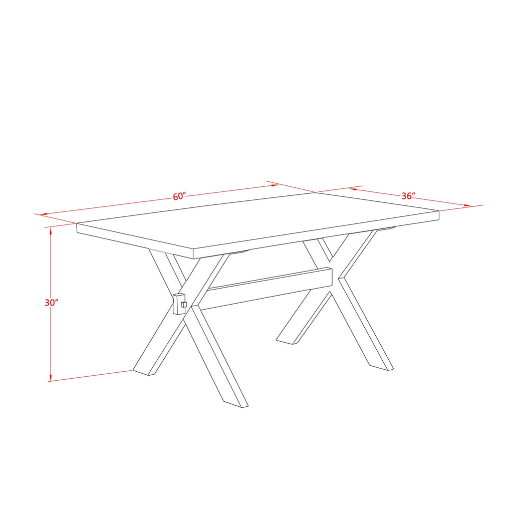 Modern 7-Piece Dining Set - Rectangular Table6 Parson Chairs - Solid Wood Frame