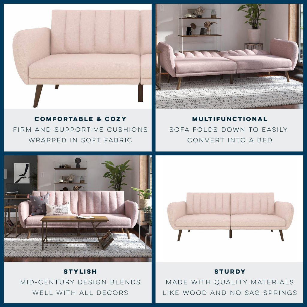 Novogratz Brittany Futon, Blue Linen