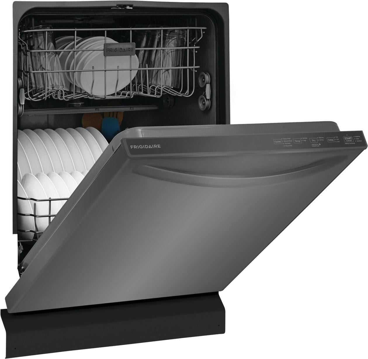Frigidaire FDPH4316AD 24 Built-In Top Control Dishwasher, Top Control, Black Stainless Steel