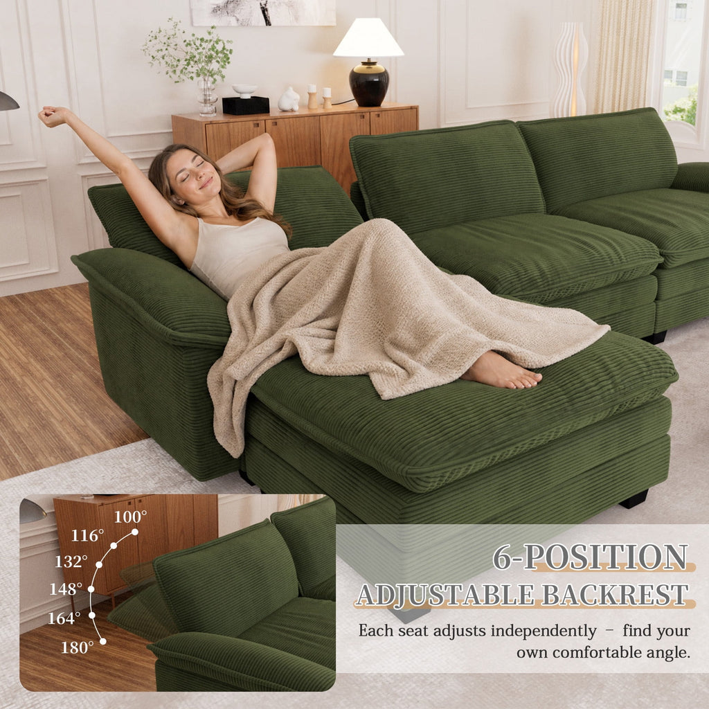 Muumblus 80.5 Corduroy Loveseat Sofa, Oversized Upholstered 2-Seater Fluffy Cloud Sleeper Couch for Living Room/Apt, Pink