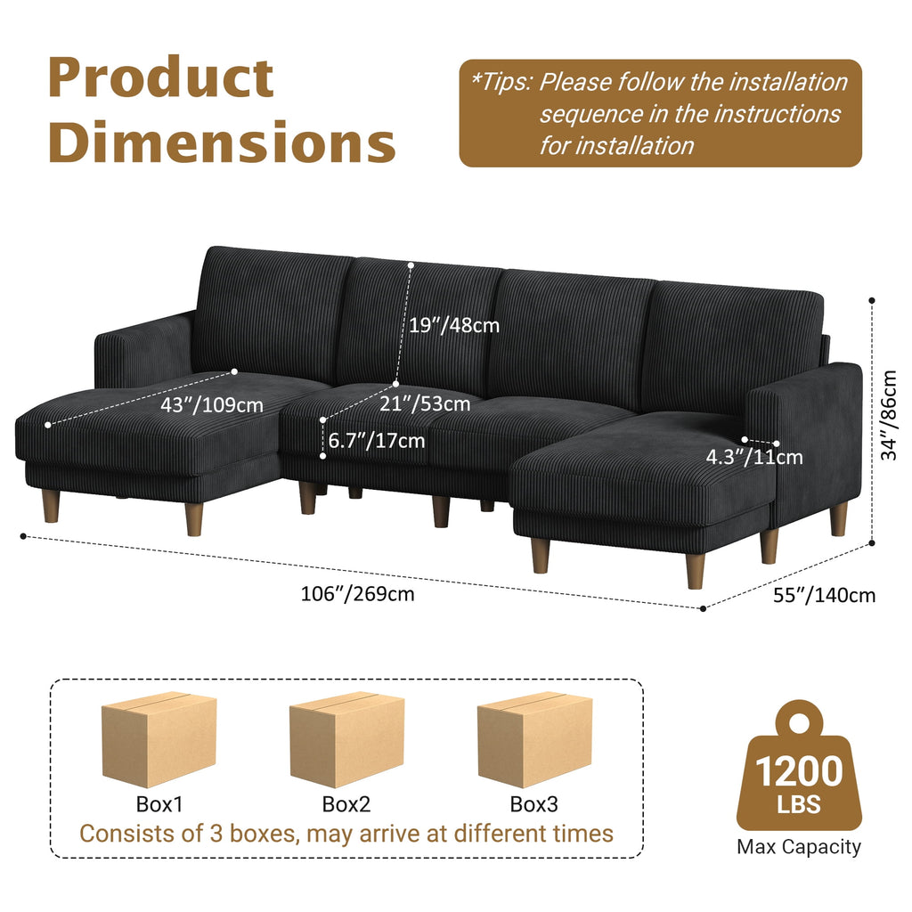 87 Corduroy Sofa,3 Seater Sofa with Extra Deep Seats,Neche Comfy Upholstered Couch for Living Room,2 Pillows,Green