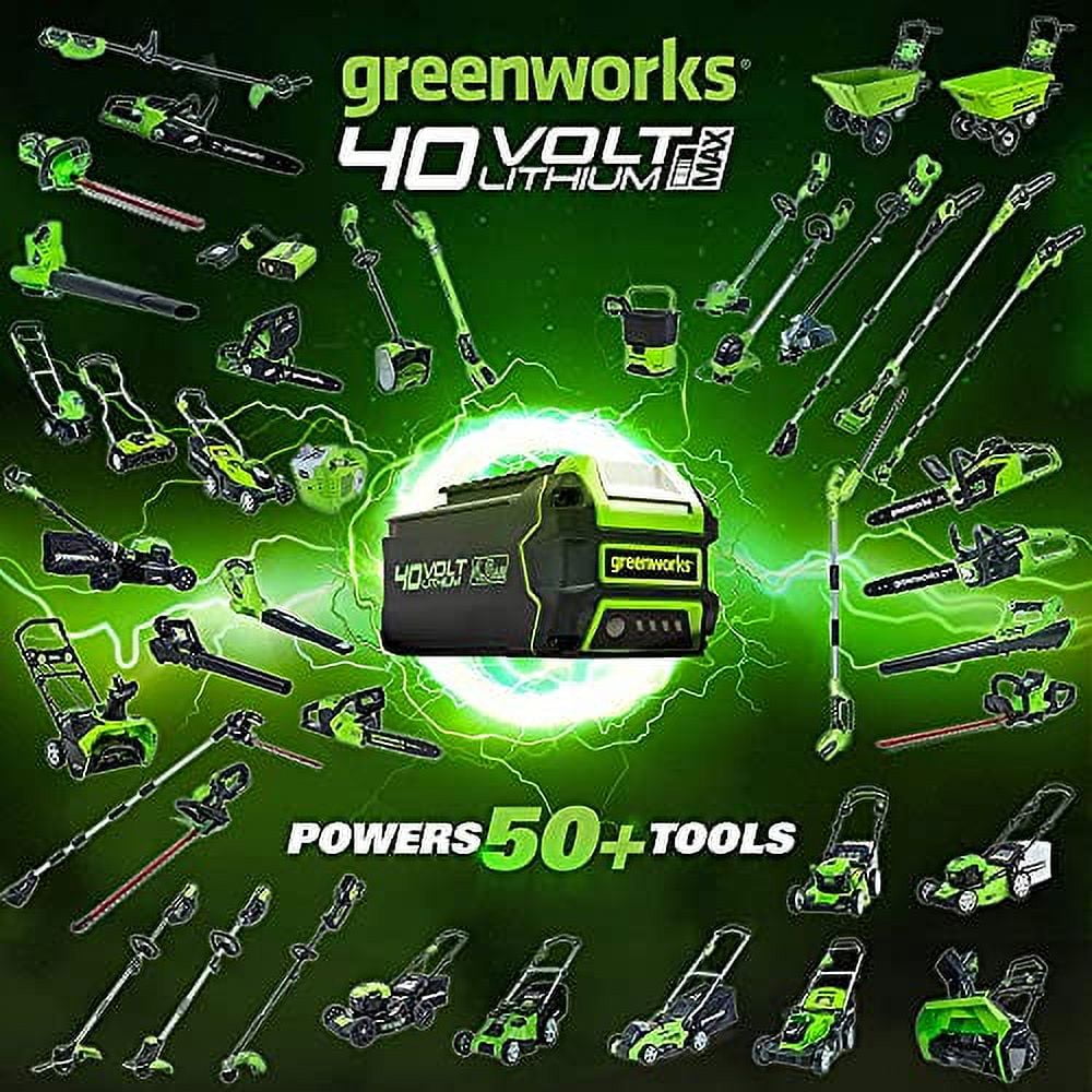 Greenworks 40V 21 Brushless Self-Propelled Lawn Mower, 2 x 4Ah USB (Power Bank) Batteries and Charger Included MO40L4413