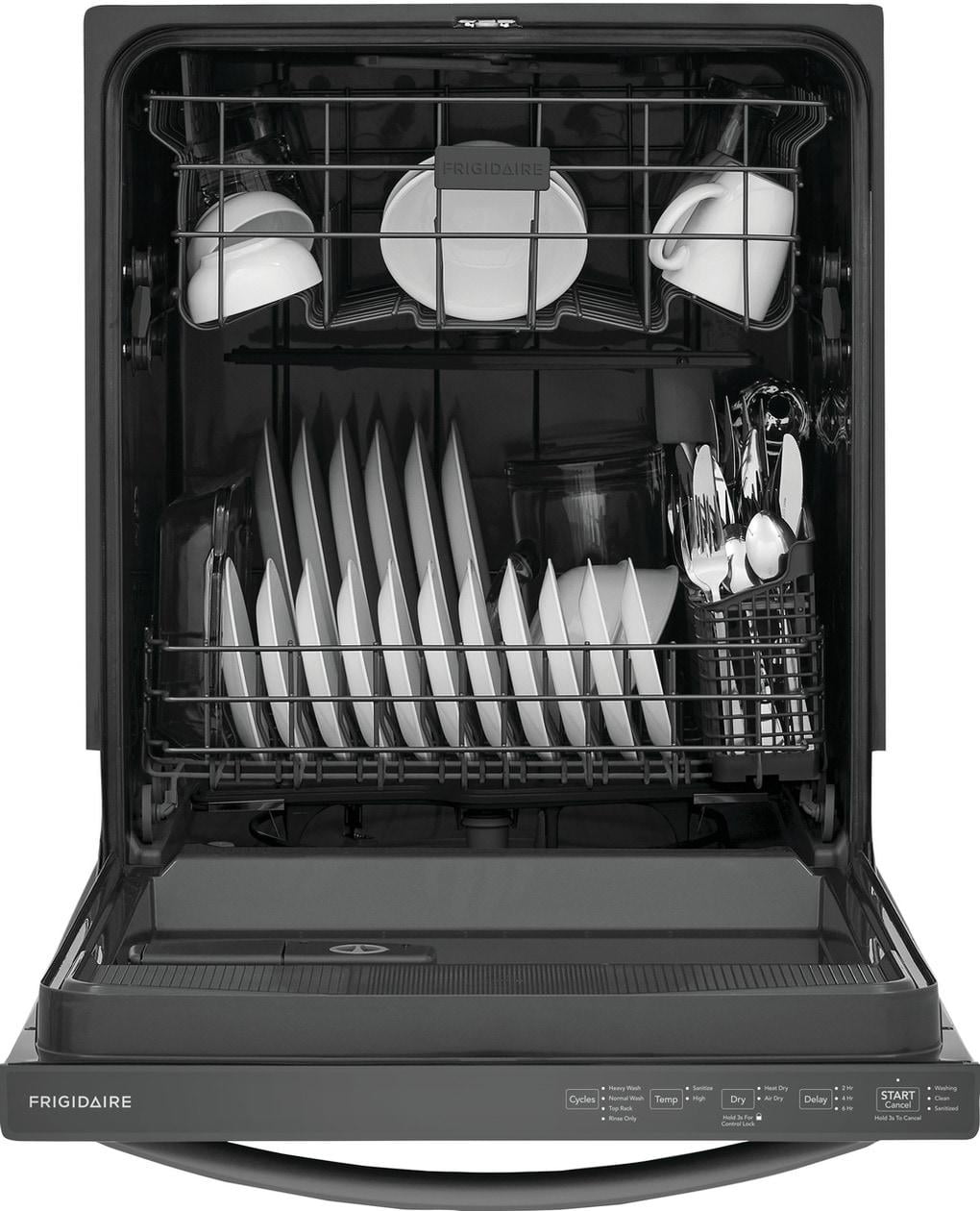 Frigidaire FDPH4316AD 24 Built-In Top Control Dishwasher, Top Control, Black Stainless Steel
