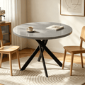 43.5 Round Dining Table for 4, Space Saving Kitchen Table with Metal Legs, Mid Century Modern Dining Table for Dining Living Room Apartment Small Space
