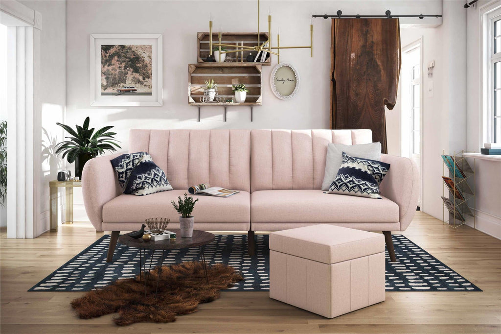 Novogratz Brittany Futon, Blue Linen