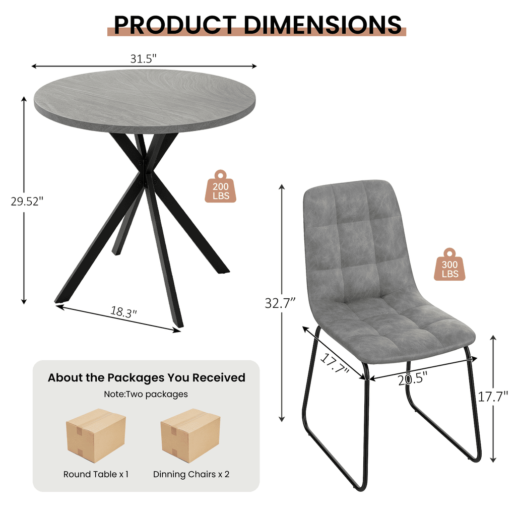 Small Round Dining Table for 2-4 People, 31.7 Modern Round Kitchen Table, Space-Saving Table for Living Dining Room, Coffee ,Apartment