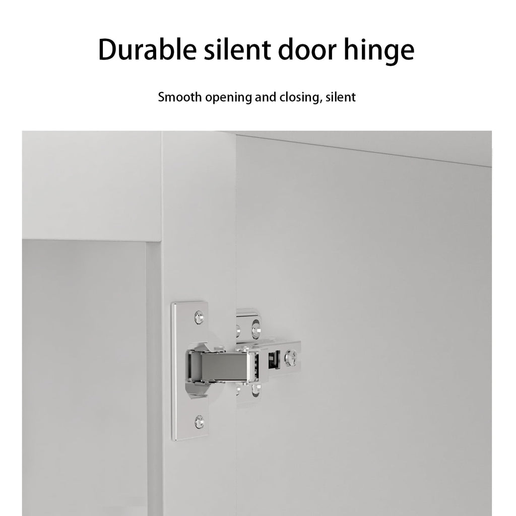 OxyLife 2 Door Wardrobe Armoire, White Closet Storage Organizer with Drawers and Shelves