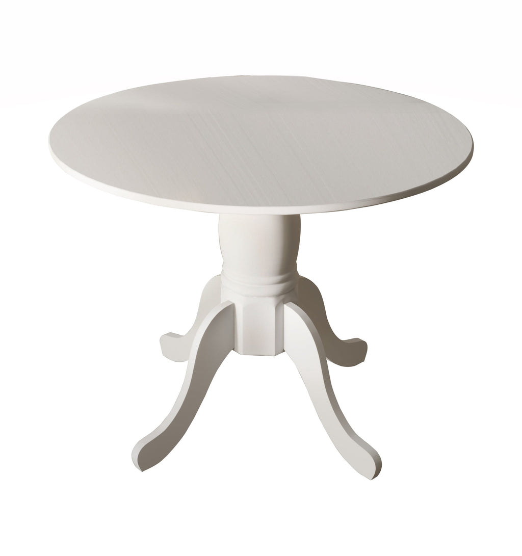 Home Design Olivia Dining Table with Round Pedestal Top, Mid-Century Modern Style, Easy Assembly, Black