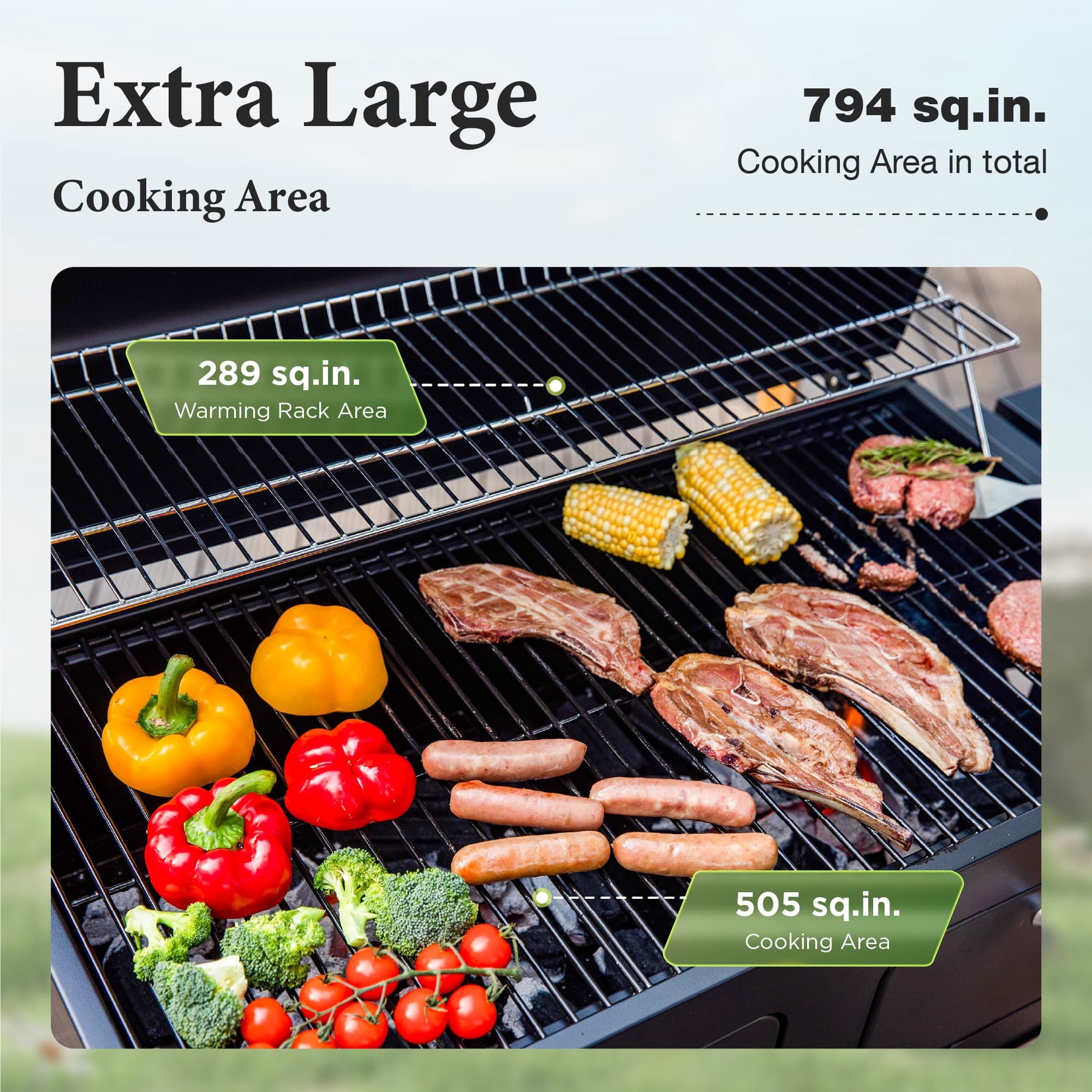 MF Studio 34'' Extra Large Charcoal Grill with 794 SQIN Cooking Area Heavy Duty Barbecue Grill for Outdoor - Black