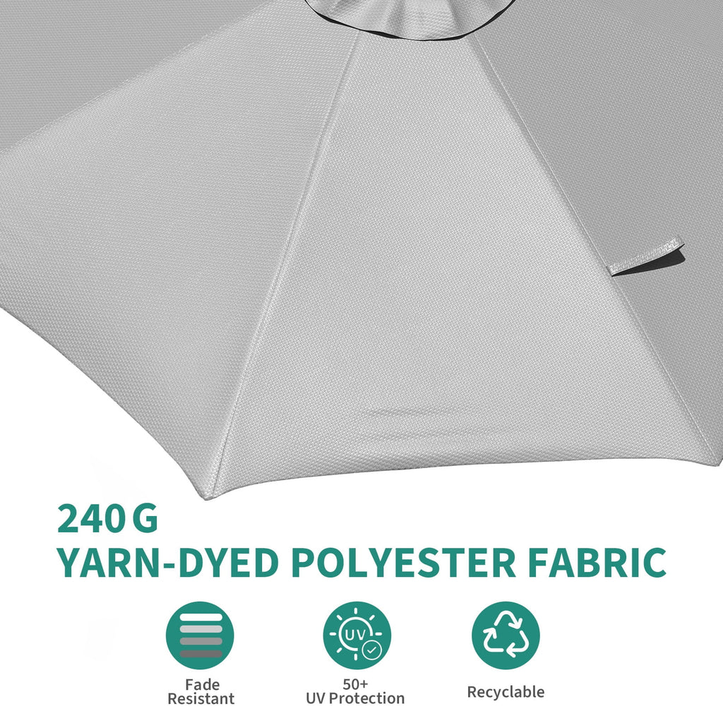 360° Rotating Cantilever Patio Umbrella – Heavy-Duty Waterproof Oxford Canopy, Adjustable Tilt, Rust-Proof Aluminum Frame, Easy Crank, Cross Base – Large Sun Shade for Garden, Poolside, Patio – Grey