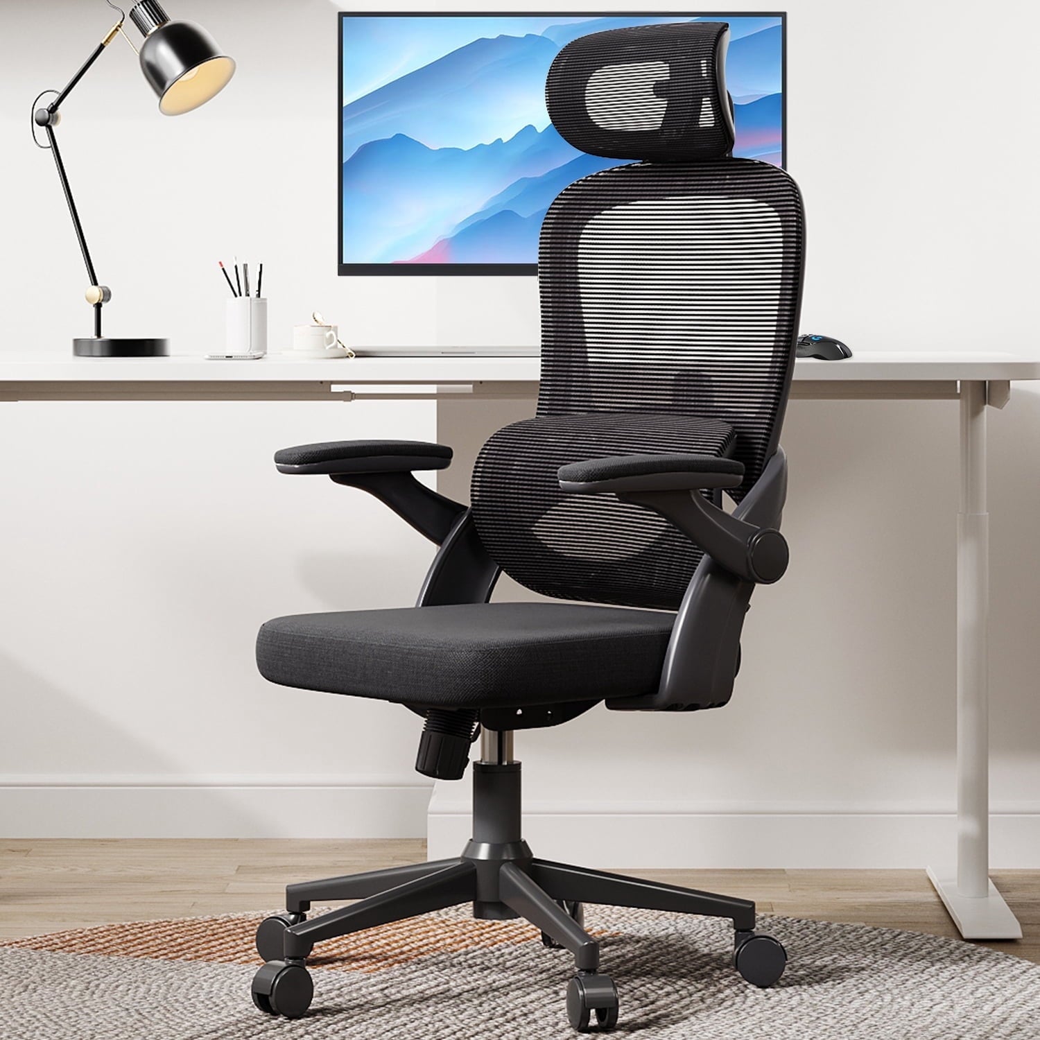 Sihoo Ergonomic Office Chair with Adjustable Lumbar Support, Mesh Backrest, 3D Armrests, 2D Headrest, Tall Seat, Recline