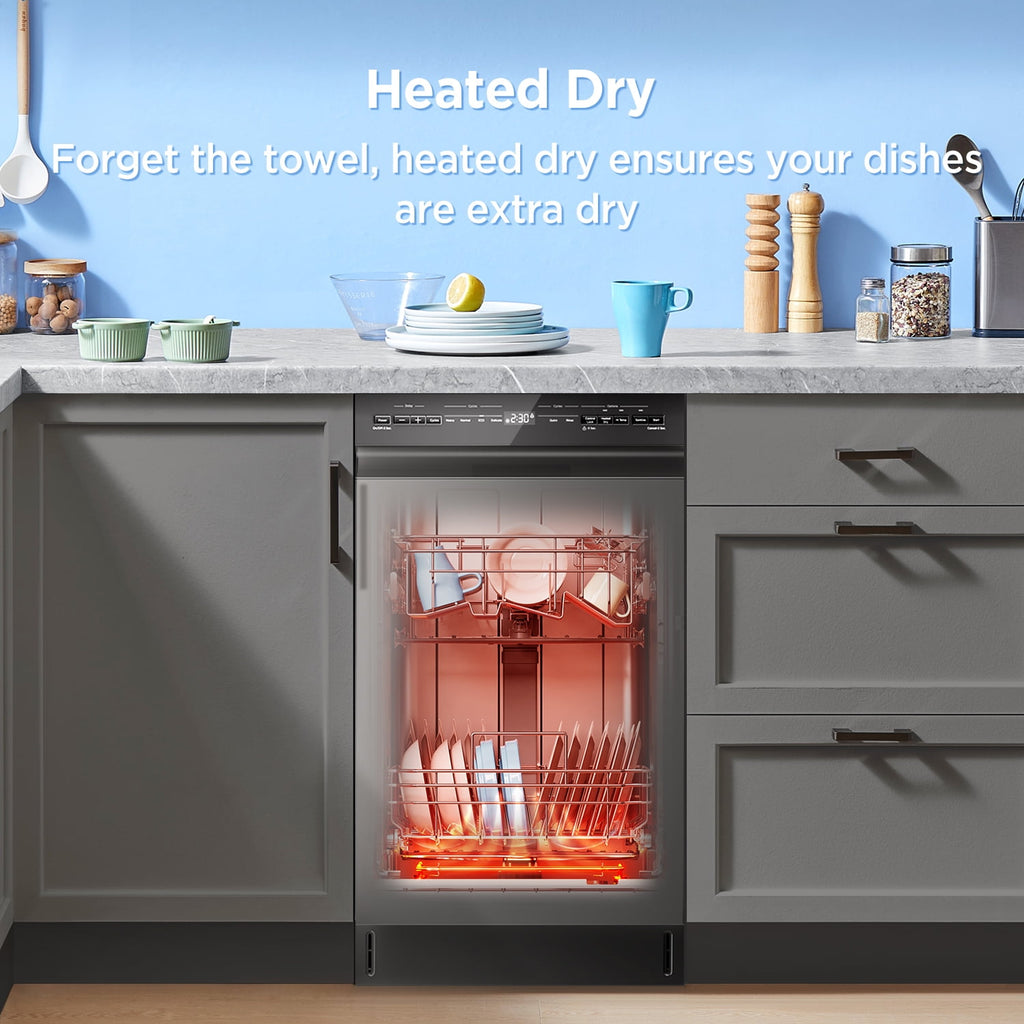 Midea Compact 18-Inch Built-In Dishwasher Stainless