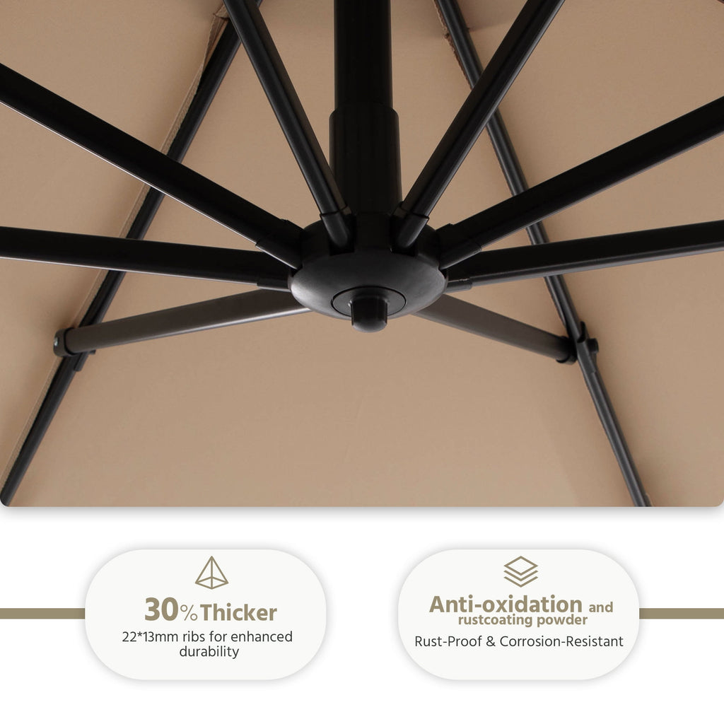 LAUSAINT HOME 10 Feet Patio Umbrella Outdoor Cantilever Round with 360-degree Rotation for UV Resistant, Wind Resistant, Patio, Outdoor, Deck, Garden, Backyard, Pool, Navy Blue