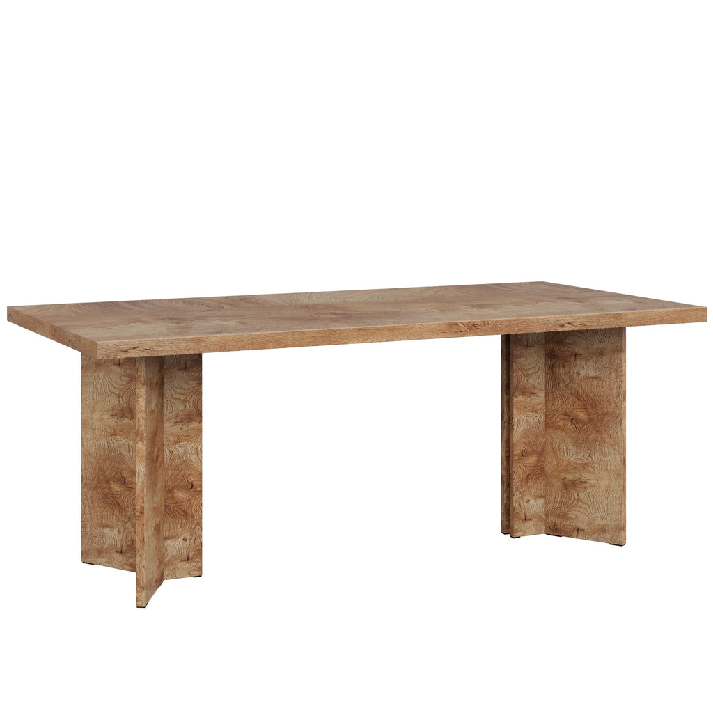 Fnova 63 Rectangular Modern Dining Table, Wooden Modern Kitchen Table for 6 People for Dining Room, Warm Brown (Chairs Not Included)