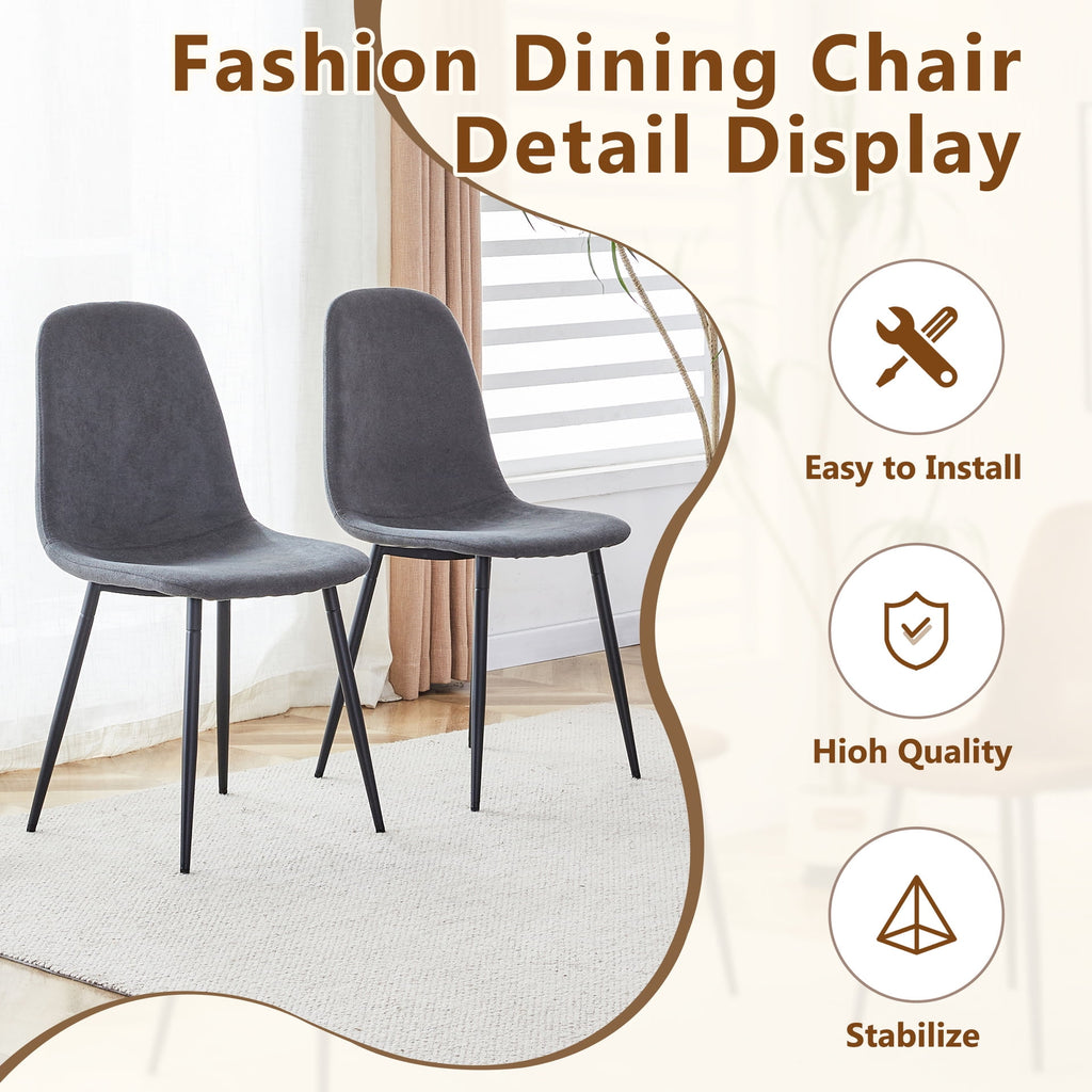 JUFU 55 Dining Table Set for 4, Modern Table and Chairs Set of 4, 5 Piece Dining Table Set Include Wooden Kitchen Table and 4 Faux Leather Chairs Ideal for Kitchen Dining Room Easy to Assemble
