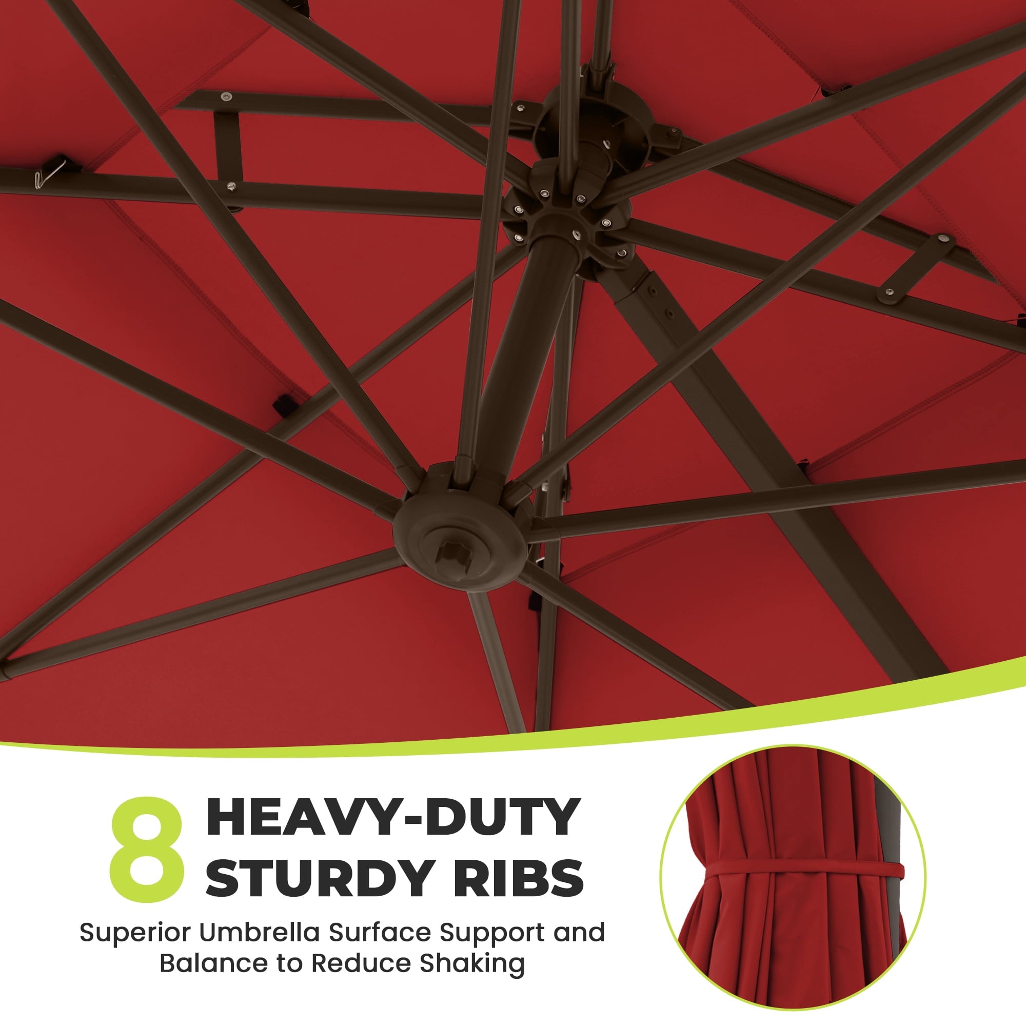 FUNDAZE 10x10ft Cantilever Patio Umbrella with Cross Base & Cover, Waterproof UV Resistant for Garden Poolside Cafe & Deck, Beige