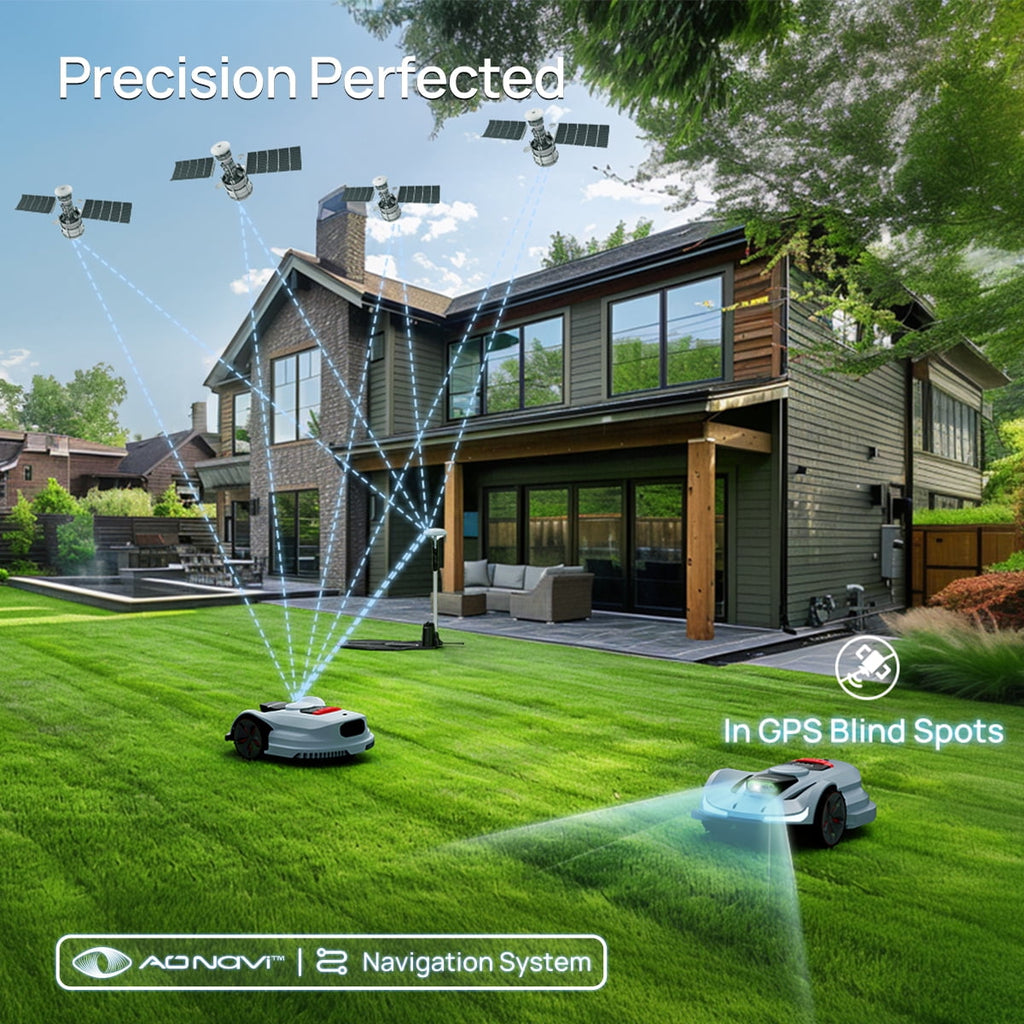 Sunseeker X7 Wireless Robot Lawn Mower 0.75 Acre 32000 sq ft, with Smart APP Control, Vision AI System & RTK, Path Planning, Adaptive Floating Cut Height up to 4 inches