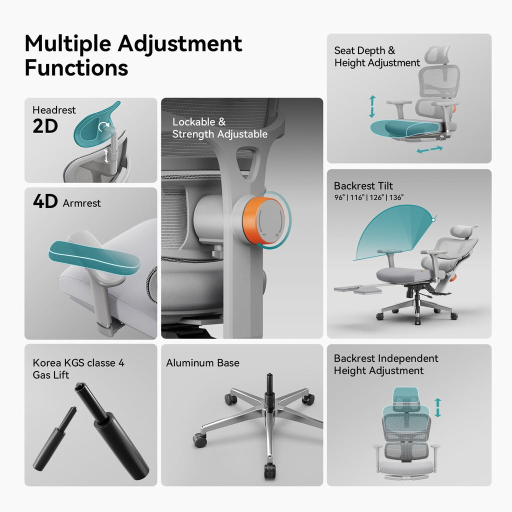 Newtral NT002 Ergonomic Chair with Laptop Tray for Home Office & Gaming