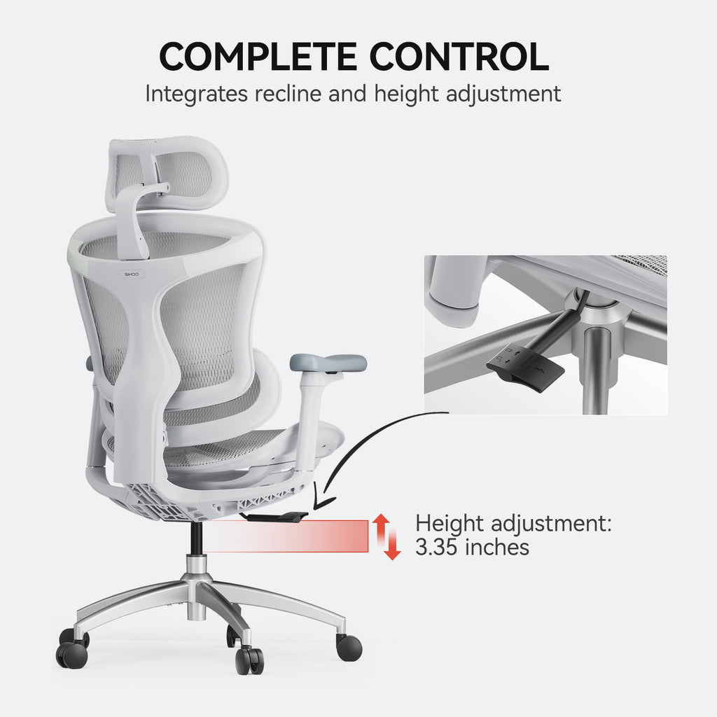 Sihoo Doro C300 Ergonomic Office Chair with Headrest, Lumbar Support, Adjustable Backrest, 3D Armrests, Breathable Mesh, Height & Tilt Adjustment - Black