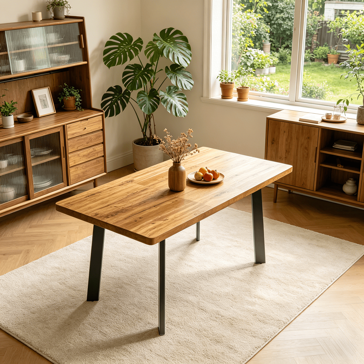 63.2-78.2 Extendable Dining Room Table,Modern MDF Dining Table Set for 4-8,Space Saving Dining Room Table Compact for Living Room, Apartment