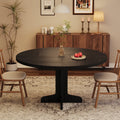 47 Inch Round Dining Table, Wood Kitchen Table, Dinning Room Tables for 4-6 People, Dinner Table with Wooden Tabletop and Legs for Dining Room Living Room (Only Table)