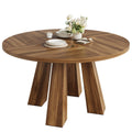 47 Round Farmhouse Dining Table for 4 | Sturdy Kitchen Table & Breakfast Nook Centerpiece Space-Saving Design for Dining Room (Table Only)