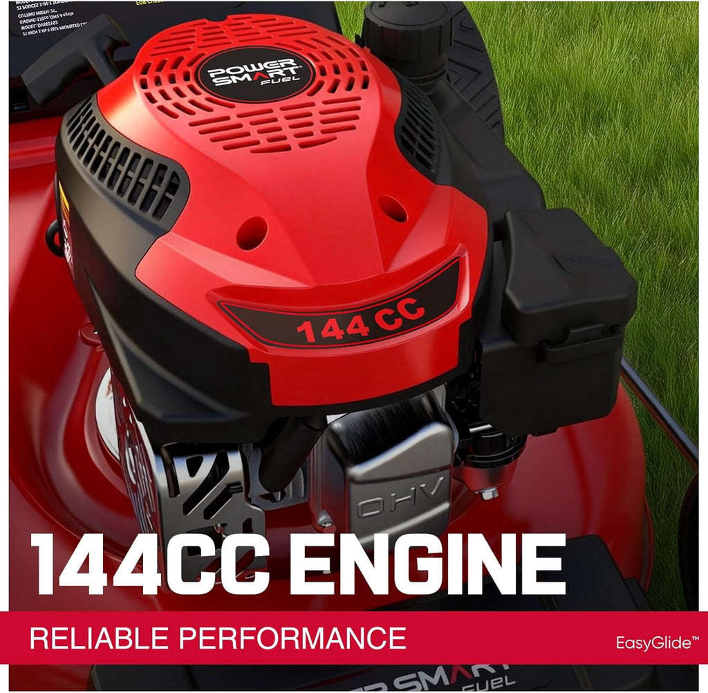 PowerSmart 21 144cc Gas Push Lawn Mower , with 6-Position Height Adjustment