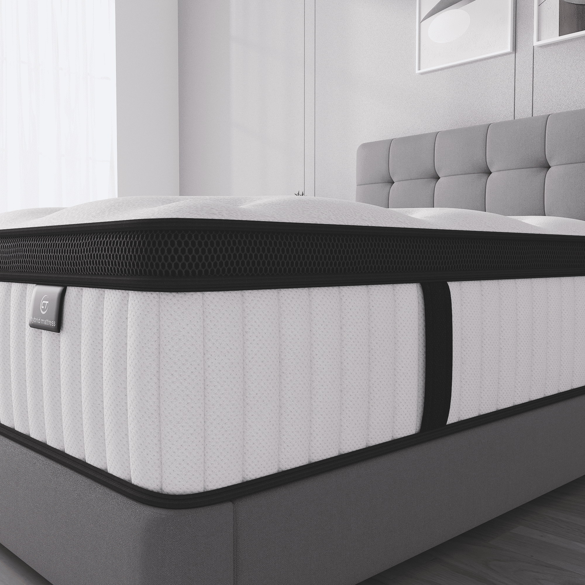 Madevos Queen Mattress in a Box, 10 inch Memory Foam individual Pocket Spring Hybrid Mattress - Medium Firm Support with Soft & Breathable