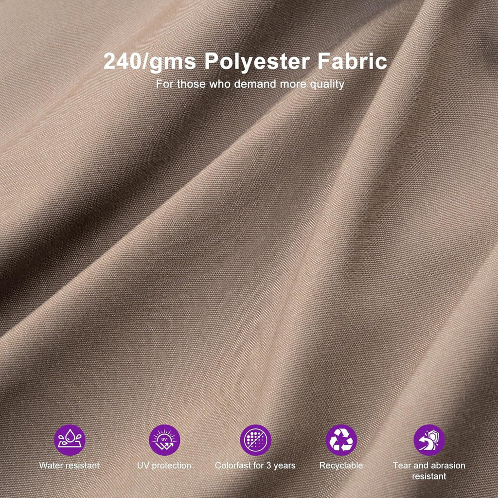 PURPLE LEAF Cantilever Umbrellas 12FT Square Large Patio Umbrella Offset Umbrella with 360°Rotation Tilting And Hanging Double Top, Grey