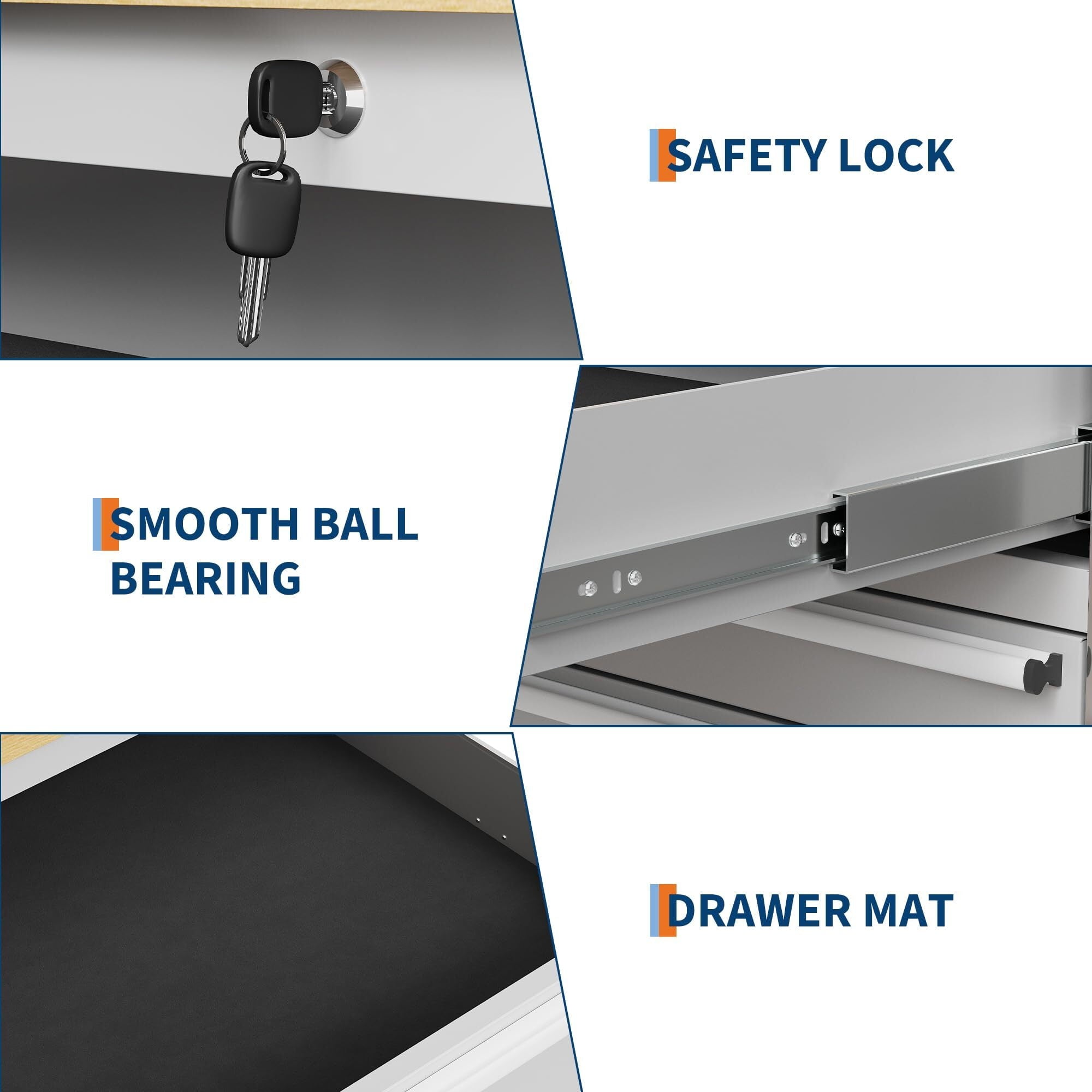 Garvee 61 Tool Chest, Rolling Workbenches with 9 Drawers and Pre-Installed Power Strip for Garage, Workshop, Kitchen