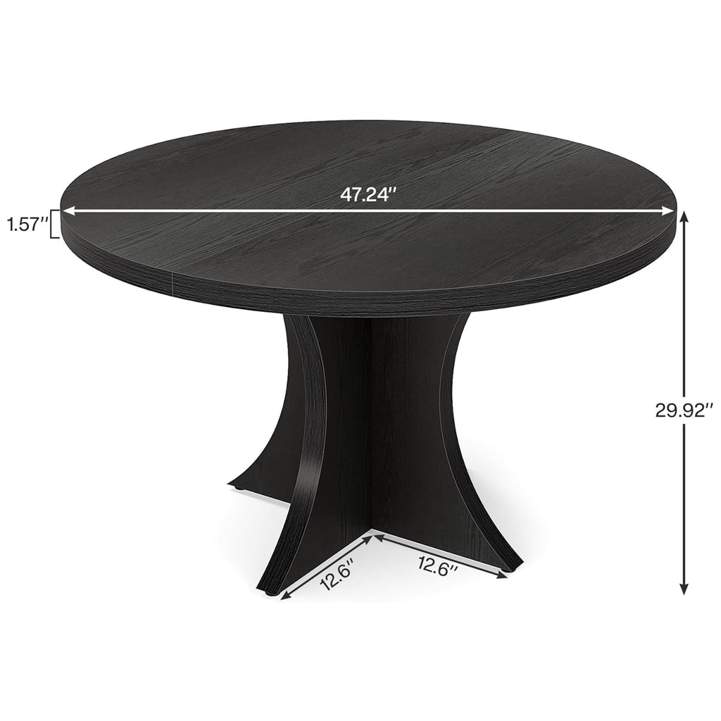 Modern Faux Marble Dining Table, 63 Rectangular 4-6 Seater Wood Table with Sturdy Base, Kitchen Living Room Dinner Table