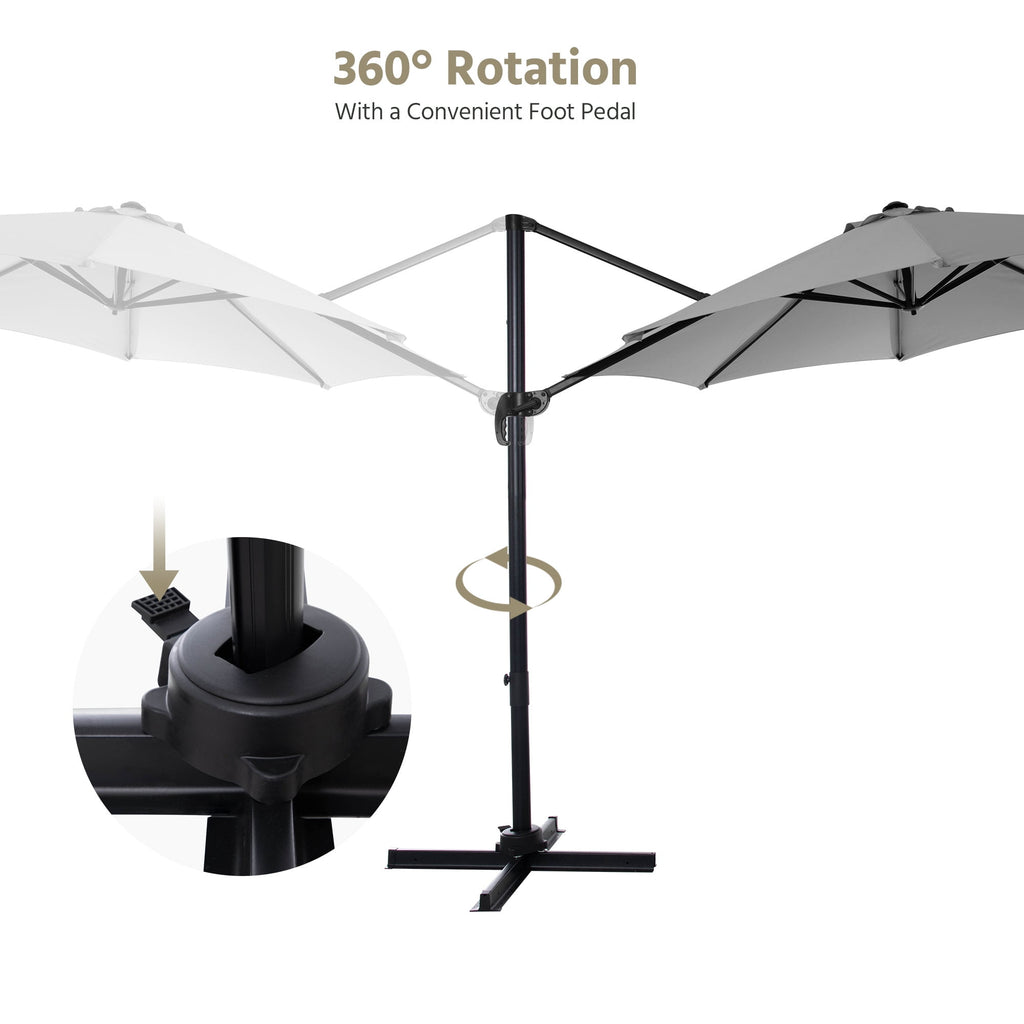 LAUSAINT HOME 10 Feet Patio Umbrella Outdoor Cantilever Round with 360-degree Rotation for UV Resistant, Wind Resistant, Patio, Outdoor, Deck, Garden, Backyard, Pool, Navy Blue