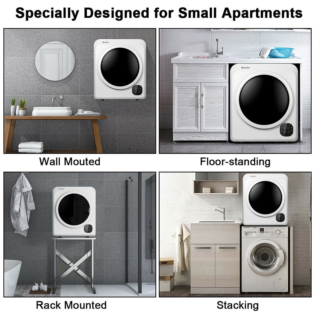 Costway 1700W Portable Clothes Dryer Electric Tumble Laundry Dryer Stainless Steel Tub 13.2 lbs /3.22 Cu.Ft