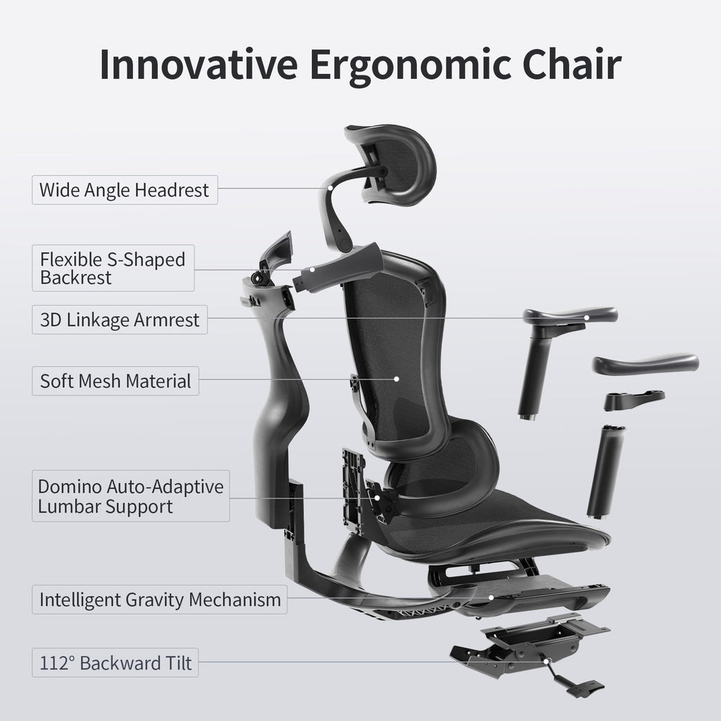 Sihoo Doro-C300 Ergonomic Chair, 3D Armrests  Swivel Chair, Adaptive Lumbar Support Office Chair, Ergonomic Desk Chairs for Adults, Comfort Home Office Chair, Black (Set of 1))