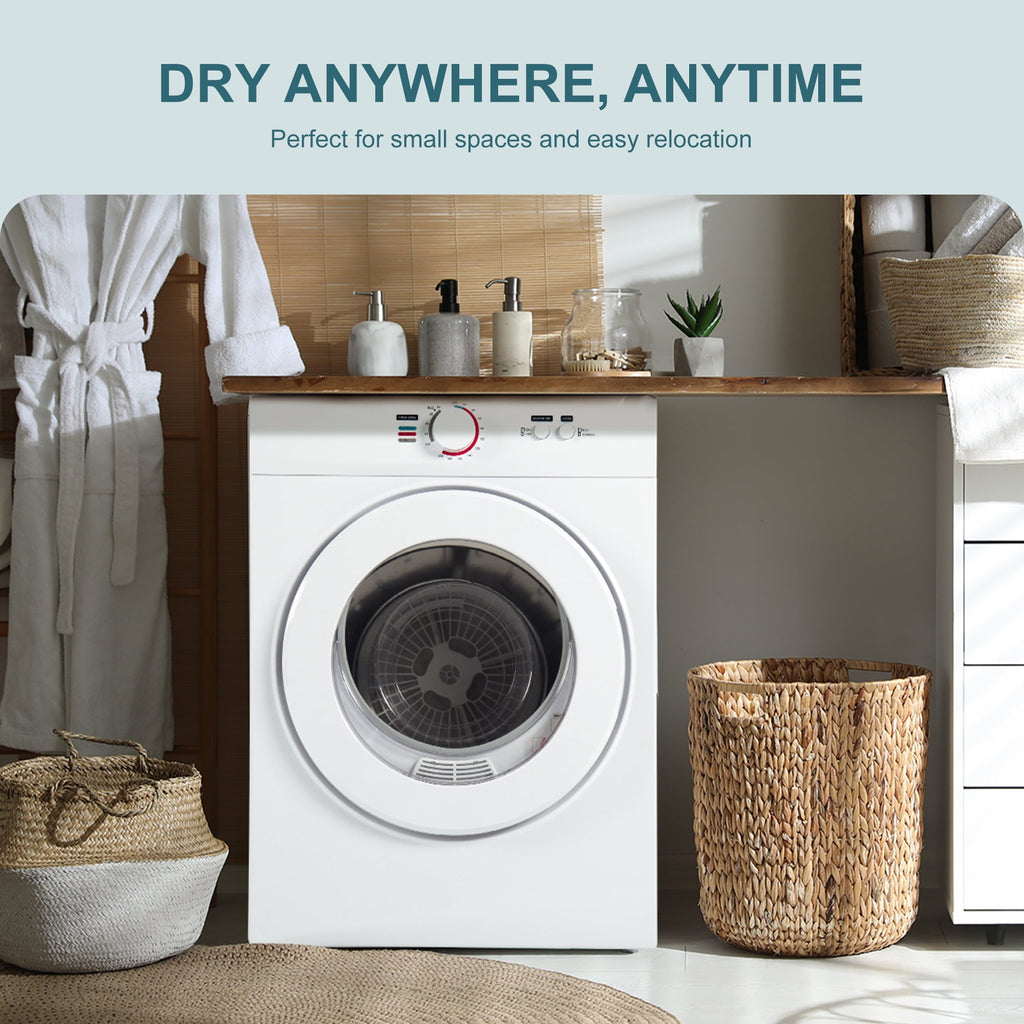 Simzlife 1.6 Cu. ft. Portable Clothes Dryer, Electric Compact Dryer Machine, 19.5 in W, 23.6 in H