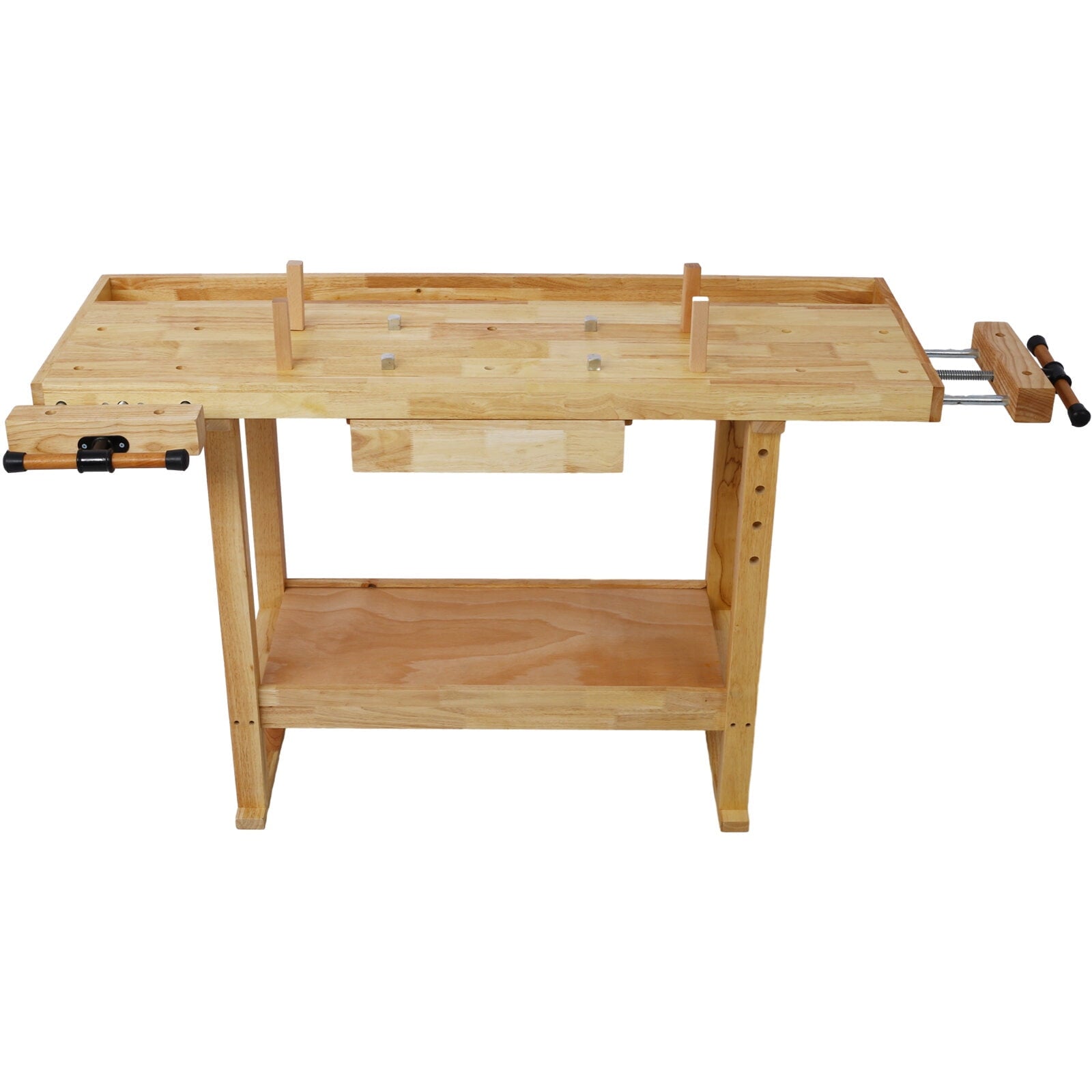 55-Inch Wood Workbench - Wooden Workbench for Garage Workshop and Home,