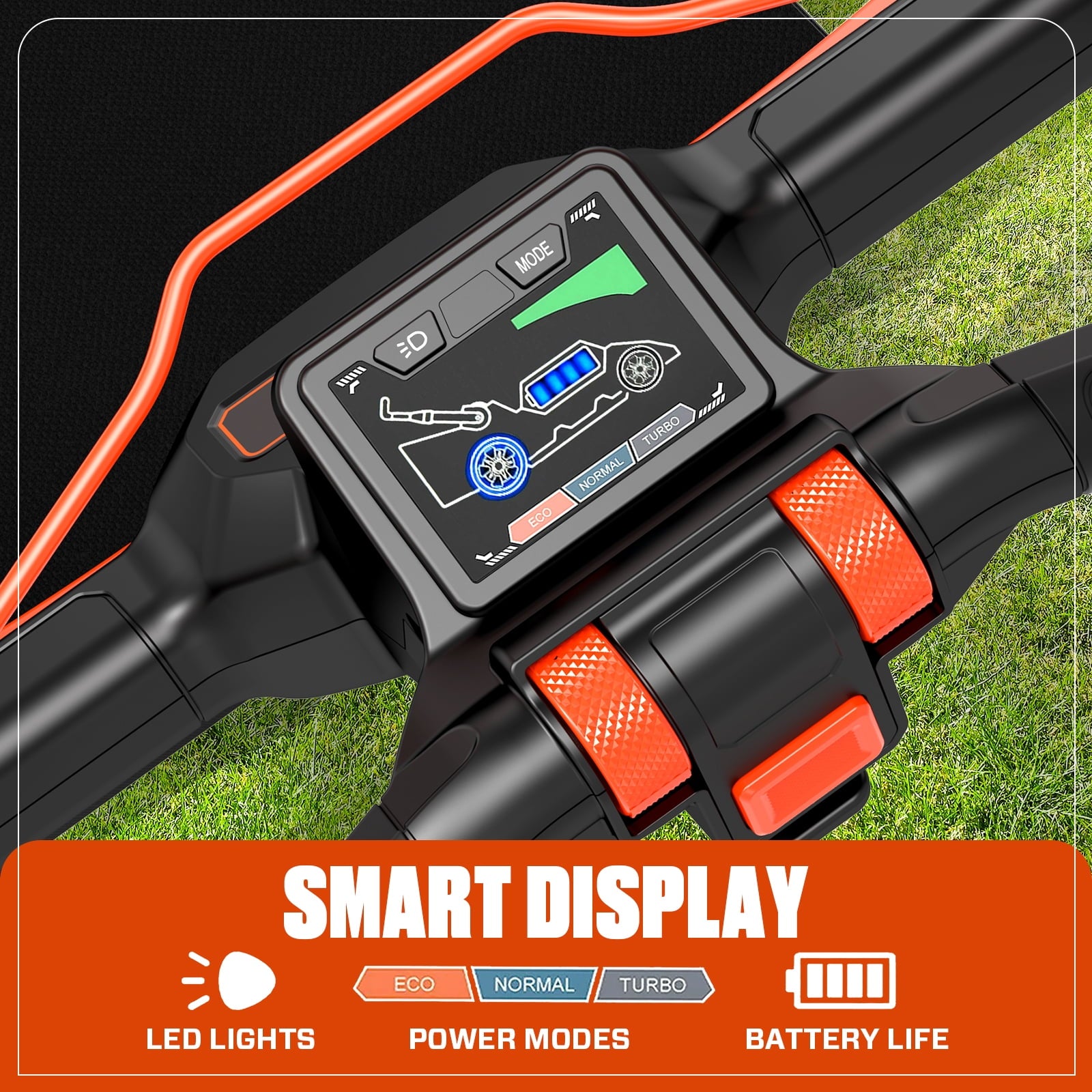 SENIX X6 60V 21 Self Propelled Lawn Mower , 8Ah Battery & Rapid 8A Charger, 3-in-1 Brushless, Smart LED Display, 7-Height Adjustment, 3-Mode, Variable Speed Push Mower